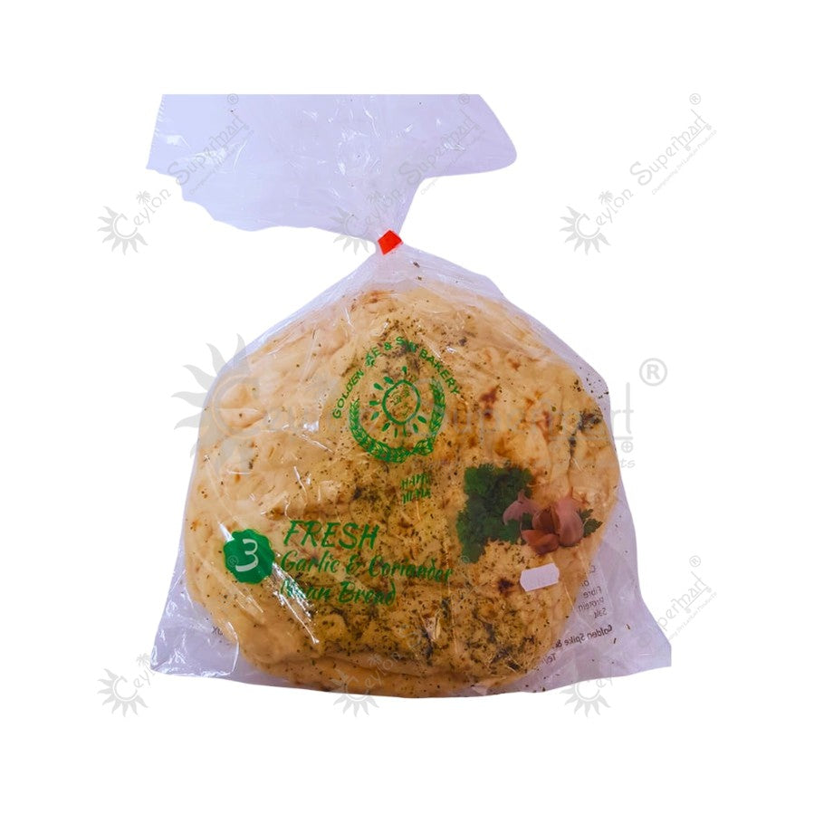 Golden Spike & Sun Bakery Fresh Handmade Garlic & Coriander Naan Bread 3 Pack-Ceylon Supermart
