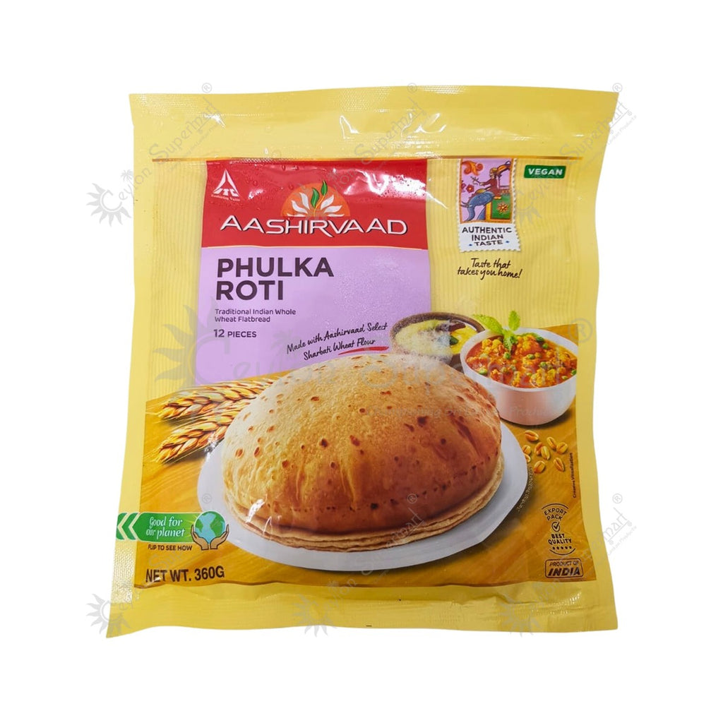Aashirvaad Frozen Phulka Roti | 12 Pieces | 360g-Ceylon Supermart