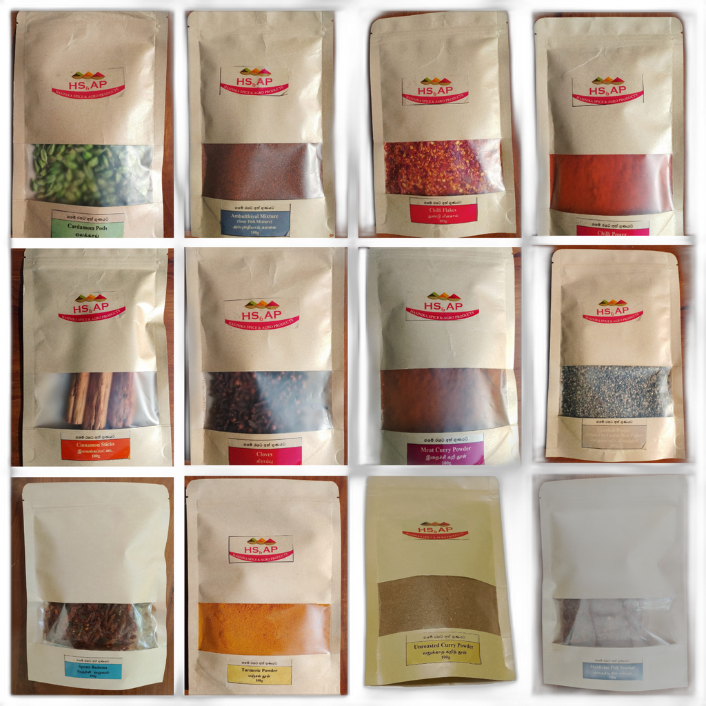 Variety of Home Made Spices 12 Packs of 100g Each