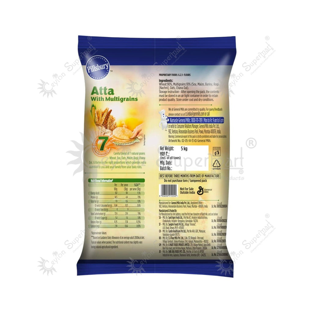 Pillsbury Multigrain Wheat Flour | Multigrain Atta 5 kg-Ceylon Supermart