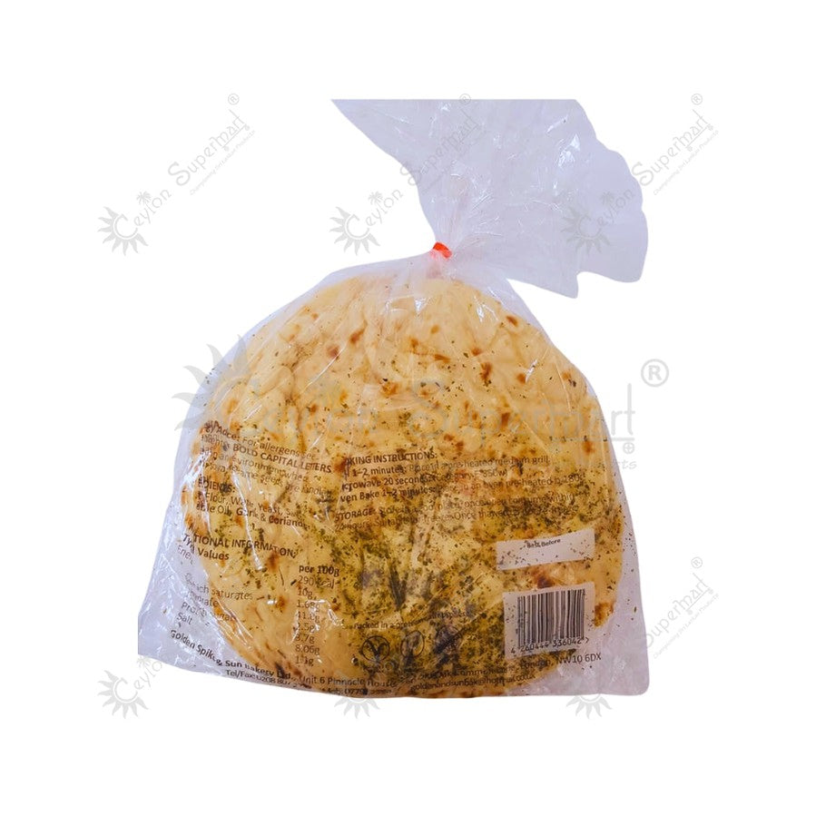 Golden Spike & Sun Bakery Fresh Handmade Garlic & Coriander Naan Bread 3 Pack-Ceylon Supermart