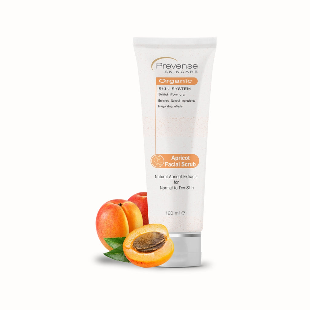 Prevense Herbal Apricot Facial Scrub for Normal to Dry Skin 120ml British Cosmetics