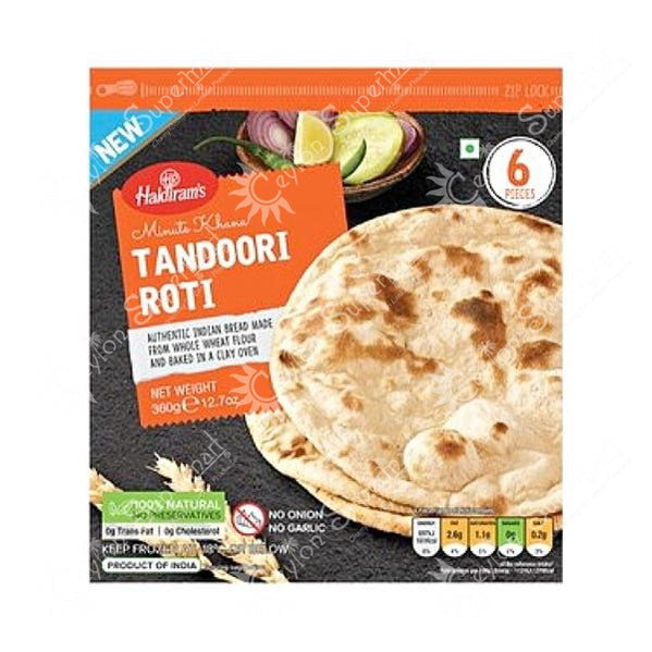 Haldiram's Frozen Tandoori Roti | Indian Bread, 360g | 6 Pack Haldiram's