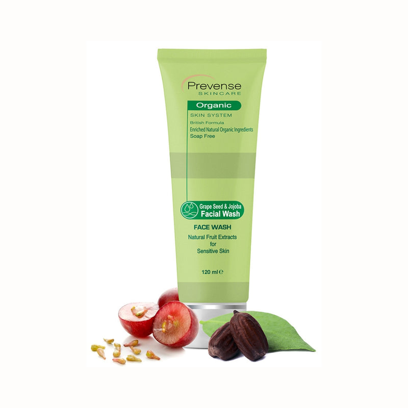 Prevense Herbal Grape Seed & Jojoba Facial Wash for Sensitive Skin 120ml British Cosmetics