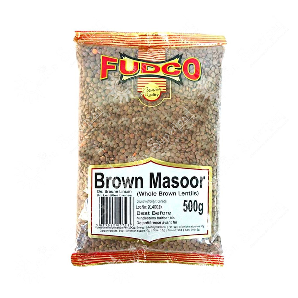 Fudco Brown Masoor | Whole Brown Lentils 500g Fudco