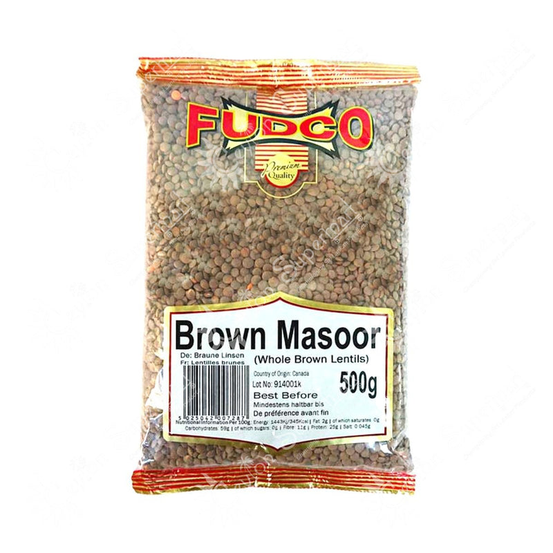 Fudco Brown Masoor | Whole Brown Lentils 500g Fudco