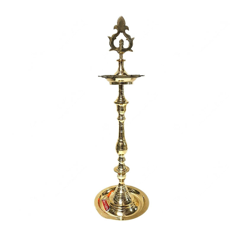 Table Top Brass Oil Lamp | Vilakku 48 cm Ceylon Supermart