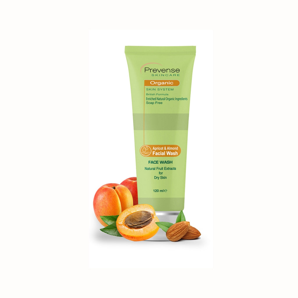 Prevense Herbal Apricot & Almond Face Wash for Dry Skin 120ml British Cosmetics