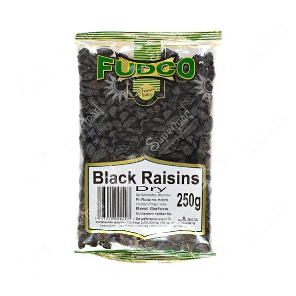 Fudco Black Raisins, 250g Fudco
