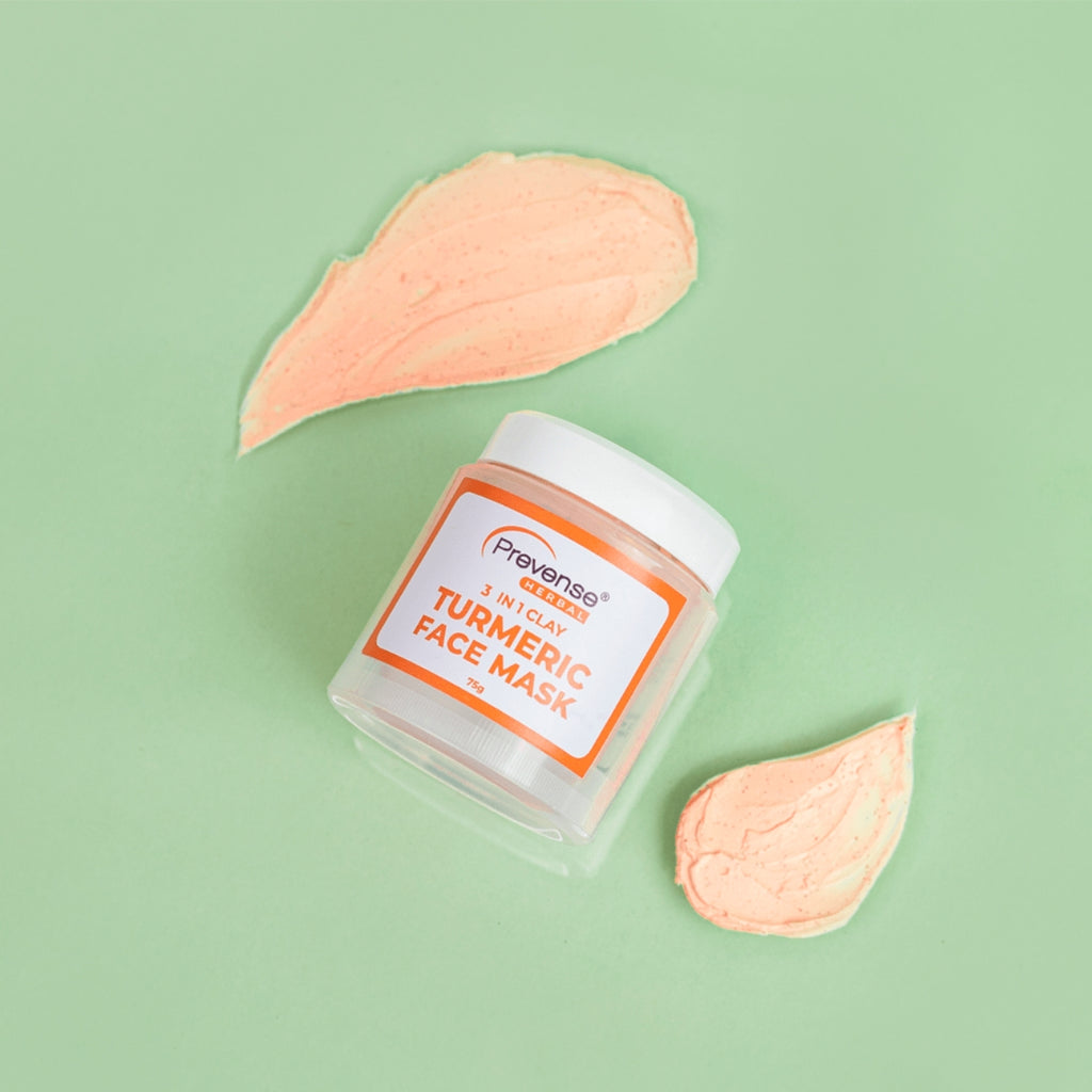 Prevence Herbal 3 in 1 Clay Turmeric Mask 75g British Cosmetics