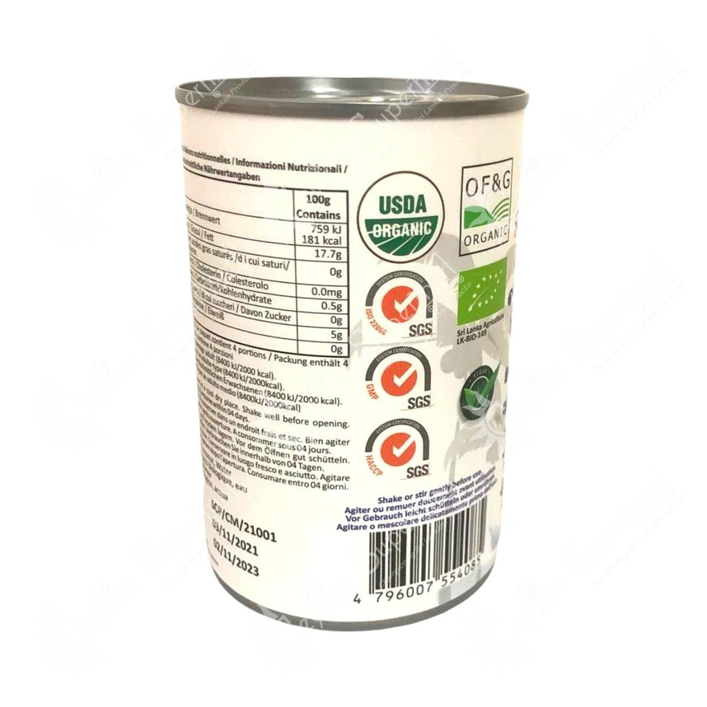 Indu Sri Pure Ceylon Organic Thick Coconut Milk 400ml Indu Sri