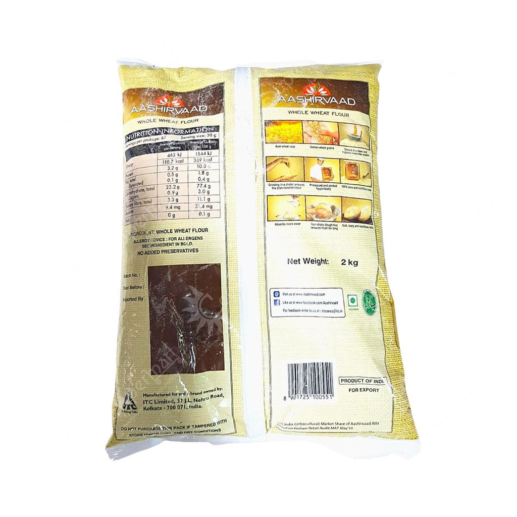 Aashirvaad Whole Wheat Flour | Shudh Chakki Atta 2kg Aashirvaad