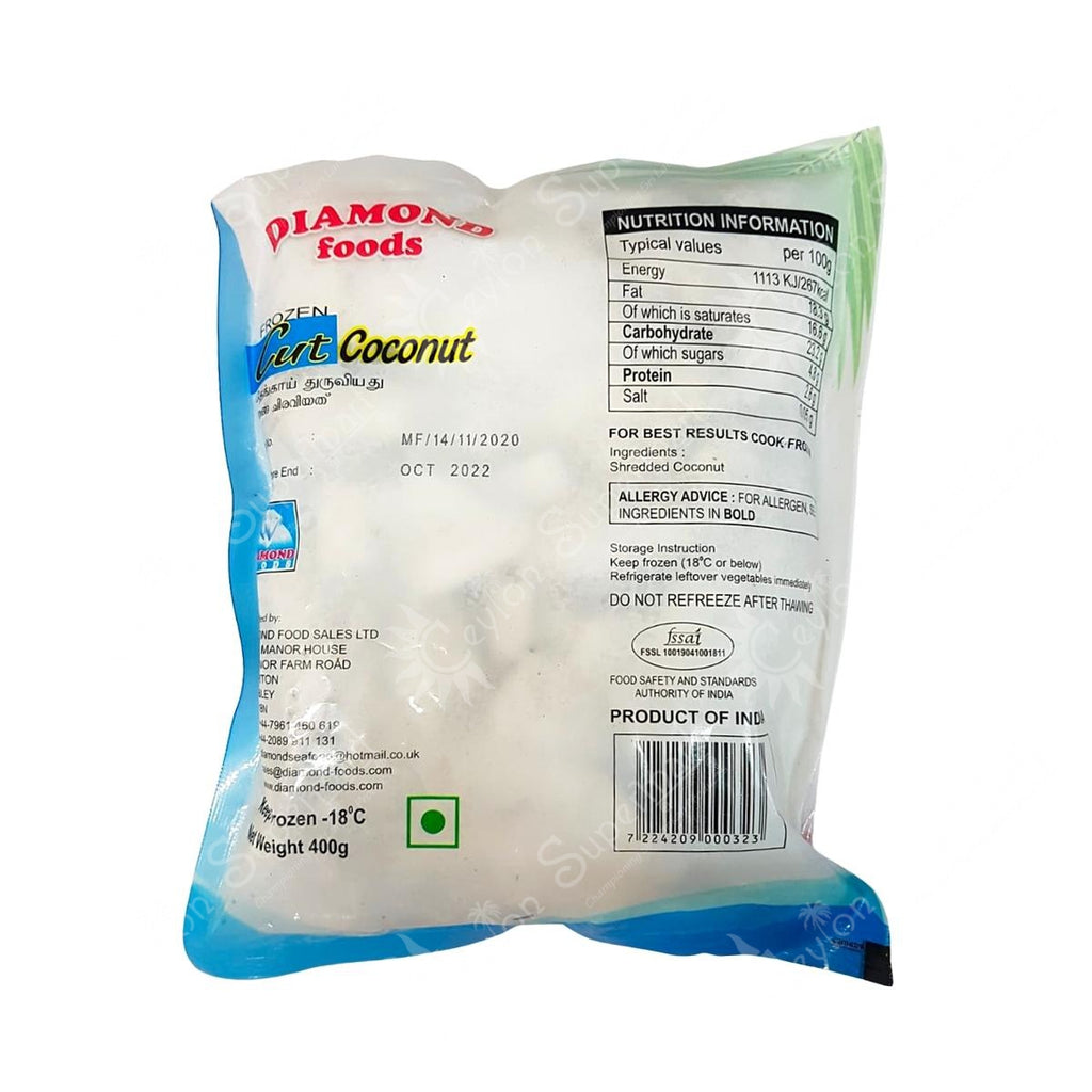 Diamond Foods Frozen Cut Coconut, 400g Diamond Foods