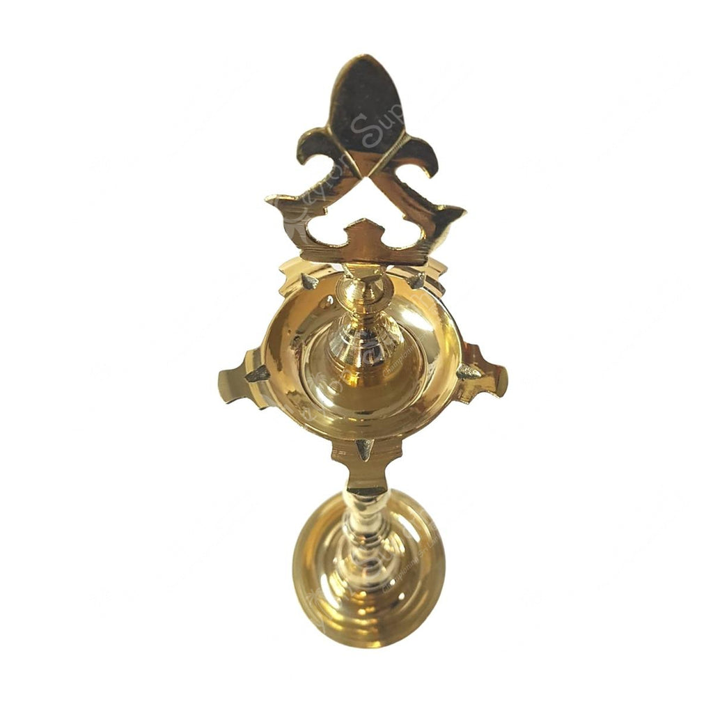 Table Top Brass Oil Lamp | Vilakku 40 cm Ceylon Supermart