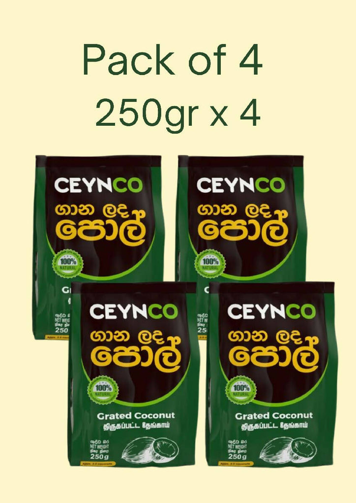 Ceynco Dehydrated Grated Coconut 1 kg | (4 X 250g)-Ceylon Supermart