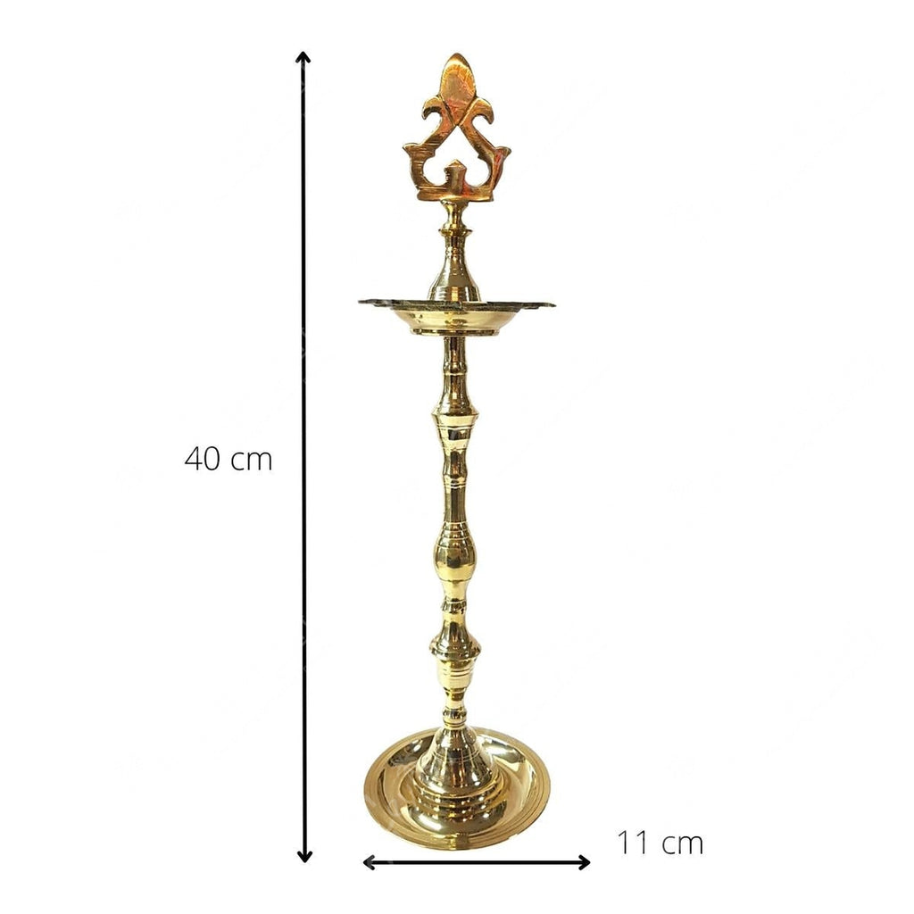 Table Top Brass Oil Lamp | Vilakku 40 cm Ceylon Supermart