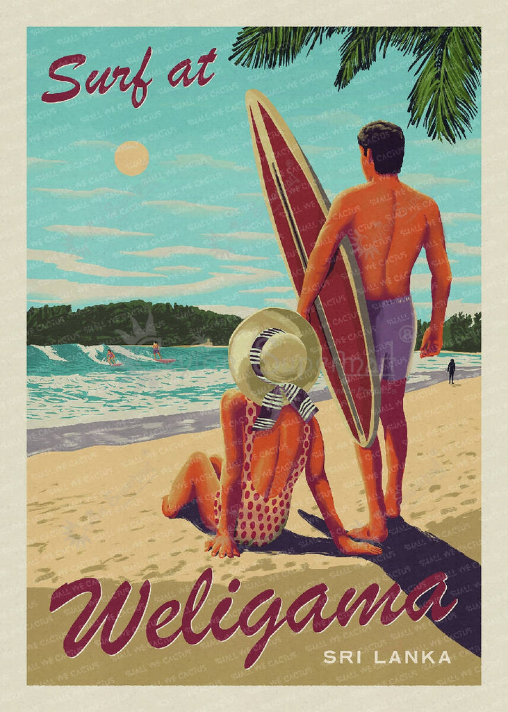 Shall We Cactus - Surf Weligama A1 Poster Shall We Cactus