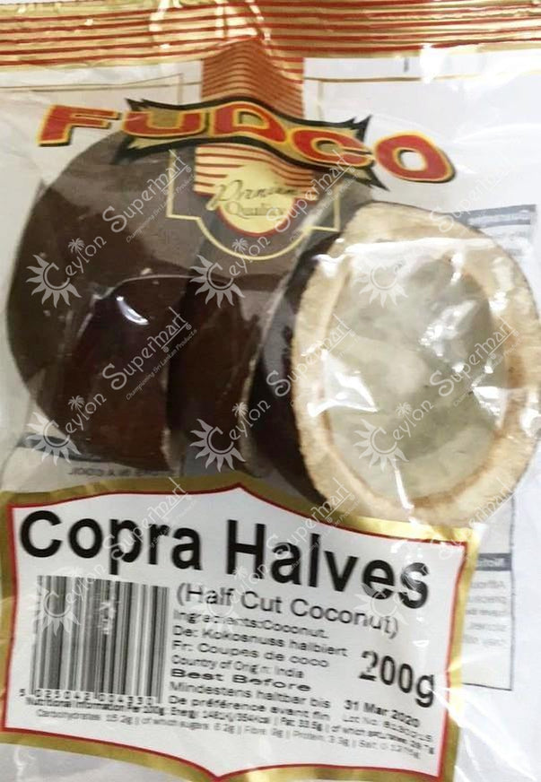 Fudco Copra - Sun Dried Half Cut Coconut, 200g Fudco