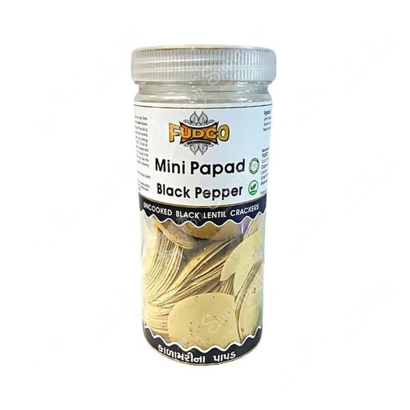 Fudco Mini Papad | Black Pepper, 200g Fudco