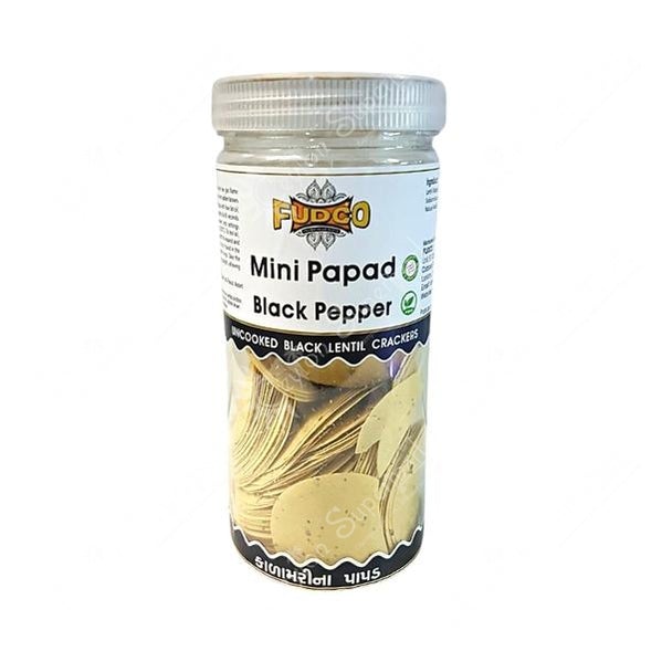 Fudco Mini Papad | Black Pepper, 200g Fudco