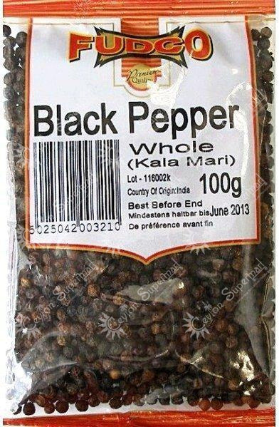 Fudco Whole Black Pepper, 100g Fudco