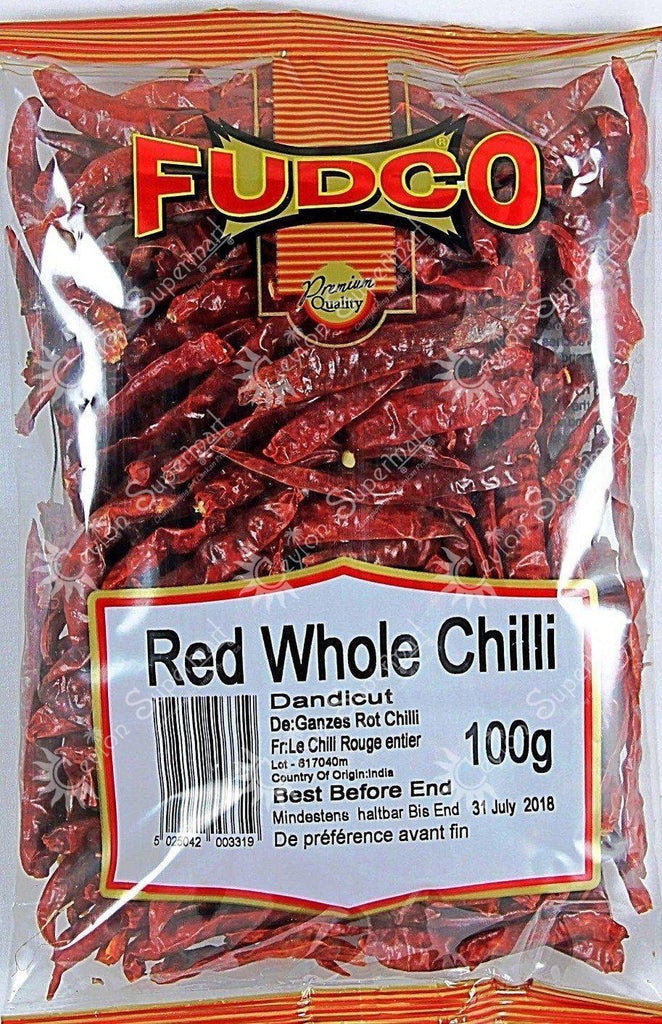 Fudco Whole Dried Red Chillies, 100g Fudco