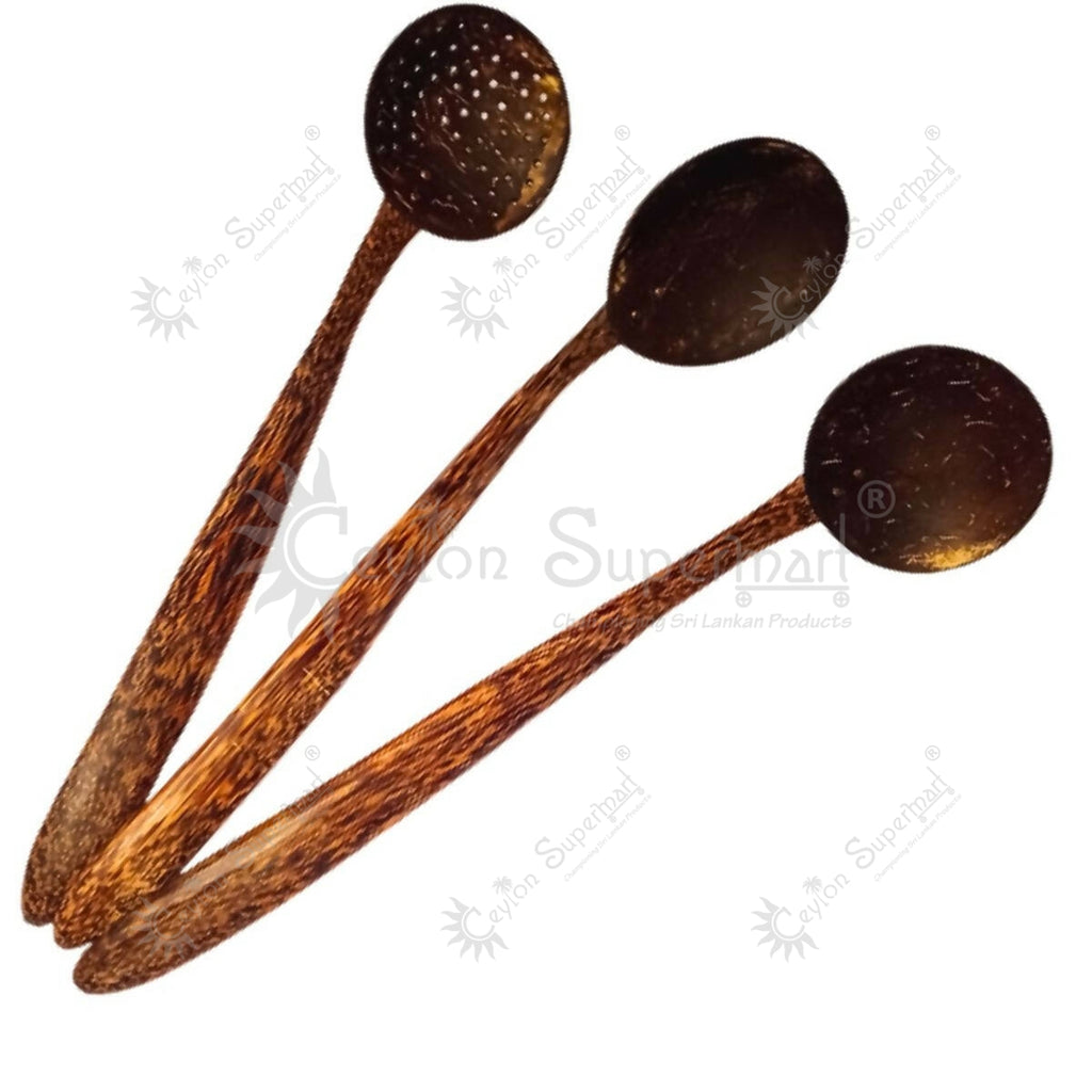 Coconut Shell Cooking Spoons | Pack of 10 Spoons-Ceylon Supermart