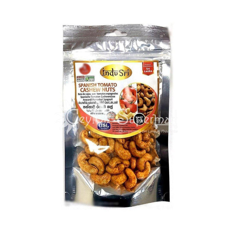 Indu Sri Spanish Tomato Cashew Nuts Savoury Snack, 100g Indu Sri