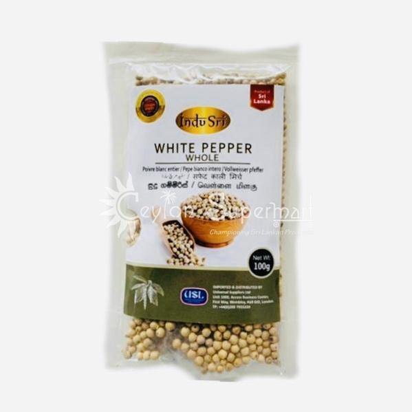 Indu Sri White Pepper Whole, 100g Indu Sri