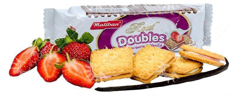 Maliban Doubles Strawberry & Vanilla Cream Biscuits 100g Maliban