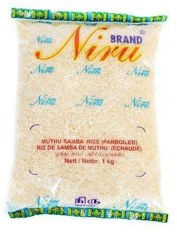 Niru Parboiled Muthu Samba White Raw Rice, 1kg Niru