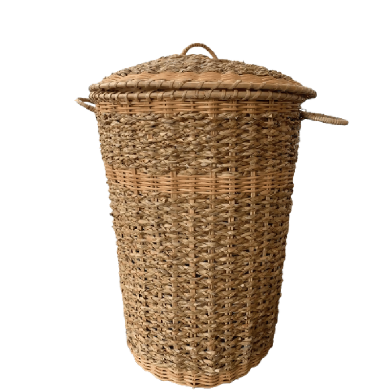 Large Cane Basket with Lid-Ceylon Supermart